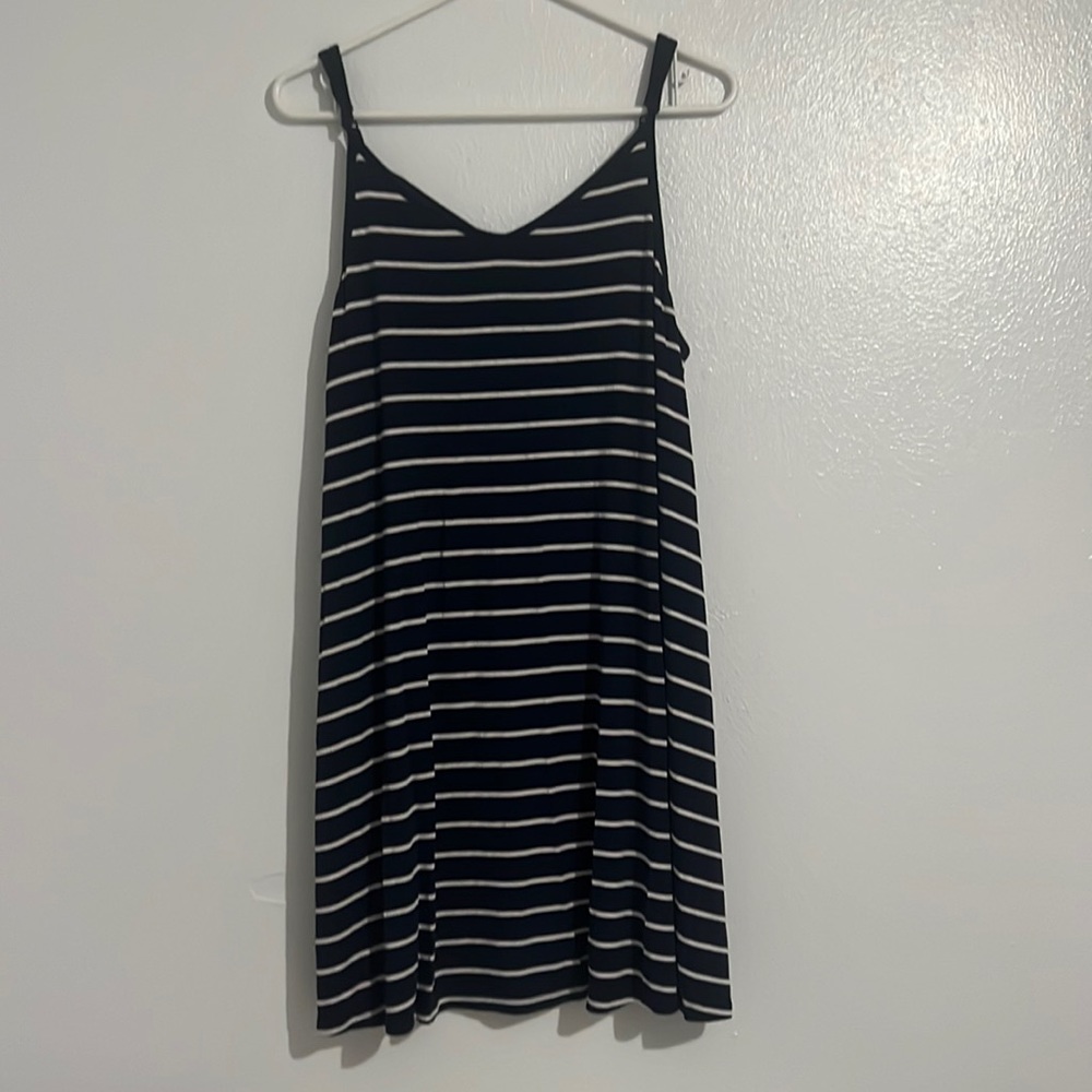 Navy blue stripped dress